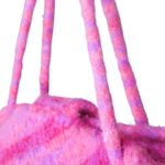 Vintage 90s Pink Wool Satchel Purse Photo 5