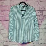 Tolani  COLLECTION MIXED MEDIA STRIPED BUTTON FRONT BOLD FLORAL FLOWY BACK TUNIC Photo 2