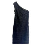 Tadashi Shoji Black One Shoulder Midi Lenght Dress Size Photo 2