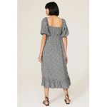 Slate + Willow Slate &‎ Willow Dress Womens Small Black White Ditsy Floral Tie Front Midi Photo 4