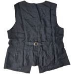 J.Crew  Cutaway vest top in linen‎ Black CI544 14 NWT Sleeveless Button Front Photo 3