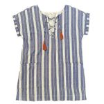 Tularosa Warren blue & white striped short sleeve tunic mini dress size S Photo 14