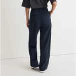 Madewell  The Harlow Wide Leg Pants 6 Pleated Trouser Navy Minimalist Office Photo 2