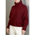 Anthropologie MAEVE x Athena Cowl Neck Wool-Blend Sweater, Wine, XS Photo 2
