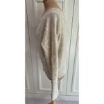 William Rast  Pullover Sweater Cream & Gray Heathered Raised Dots Boho Alpaca‎ Photo 4