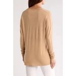 Vince  Melange V-Neck Wool Cashmere Sweater in Sand Photo 2