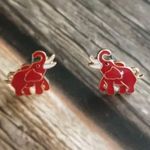 NEW BOUTIQUE Crimson Red Enamel Elephant Earrings University of Alabama Delta Sigma Theta Sorority Crimson NWT Photo 6