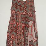 Free People Aztec Print Tank Tunic Dress Semi Sheer Pockets Size XS Photo 0
