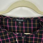 Madewell  Plaid Flannel Shirt Dress Raglan Button Front Casual Oversized US 0 NWT Photo 7