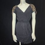 Kendall + Kylie  Black Faux Wrap Beaded Shoulder Dress (S) Photo 5