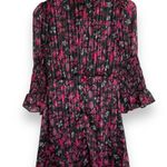 Urban Outfitters Laura Ashley Maisy Mock Neck Mini Dress Floral Shirred Black UO Photo 4