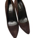 Prada  chocolate brown suede pumps size 38/7.5 leather sole 4” heels Photo 1