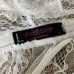 Avidlove  Sexy Lingerie Lace BabyDoll Chemise V-Neck Size M Ivory Strappy Front Photo 8