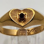 Vintage Avon Gold Tone & Red Rhinestone Heart Ring (6.75) Photo 0