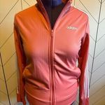 Adidas Pink White Full Zip Classic Stripe Track Activewear Jacket Size Medium Photo 0