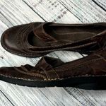 Clarks  Bendables 39288 Brown Crinkle Leather Slip-On Mary Jane Loafers 8 Photo 2