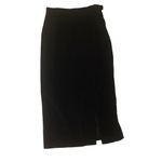 Chaus Velvet Front Slit Skirt Black Size 6 Photo 2