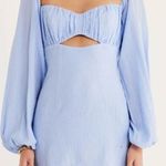 Revolve +'Rumer Camille Long Balloon Sleeved Cut Out Blue Mini Dress Sz L NWT Size L Photo 0