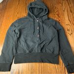 Moschino Love  Black Hooded Sweatshirt with Button Detail Photo 0