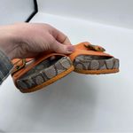 Coach  Addison Tangerine Leather Slip On Sandals With Gold Hardware US 7.5 EUC Photo 3