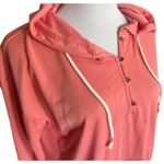 Maurice's Womens Coral Soft Button Detail Hoodie Hooded Sweatshirt - Sz S Photo 1