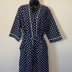 St. Michael Marks and Spencer Blue Polka Dot Robe Size XL Photo 0
