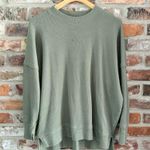 Aerie Green Waffle Knit Lounge Oversized Sweatshirt Photo 0