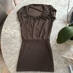 Black Halo  draped top fitted bottom mini dress. Silky feel. Very cute! Photo 4