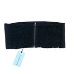 We Wore What NWT  Smocked Bandeau Top Sleeveless Zip Hook Eye‎ Back Closure M Black Photo 5