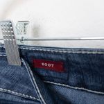 Ymi Y2K Womens Jeans Size 7 Bootcut Dark Wash Denim White Stitch Flare Pockets Photo 5