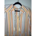 Soft Surroundings  Laguna Crinkle Gauze Stripe Tiered Midi Dress Size PXL Boho Photo 1