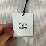 Cream and Blue Boxy Sweatshirt with Long Sleeves Size M Photo 1