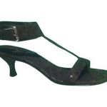 Donald Pliner Expresso Brown Cork Leather Shoe New Wide Ankle Strap $325 NIB Size 7.5 Photo 0