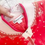 Anthropologie  Conditions Apply Arabella Embroidered Red Bomber Jacket Size Small Photo 4