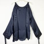 Vivienne Westwood  Anglomania Black Silk Cutout Bow Tie Long Sleeve Tunic Blouse Photo 3