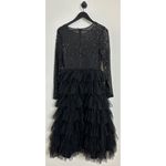 Mac Duggal Sequined Layered Tulle A-Line Cocktail Dress in Black Size US 6 Photo 5