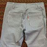 Levi's NAVY RAILROAD STRIPE FRONT POCKET FLARE PANTS Photo 3