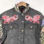 Desigual  Denim Jacket Women L Trucker Dragon Patchwork Asian Street Eclectic Photo 1