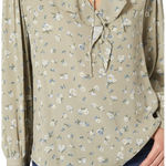 AG Adriano Goldschmied ‎ Celeste Peasant Blouse Green Floral XS Photo 0