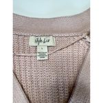 Style & Co Mocha Rose Cotton Chunky Kinit V-Neck Button Cardigan Sz L Photo 6