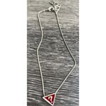 Guess Los Angeles Silver Women's Necklace Red Pendant Stamped Y2K RARE Photo 1