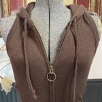 Old Navy Vintage Y2K  Brown Metallic Sleeveless Halter Hoodie Zip Vest - S 💚🎀 Photo 3