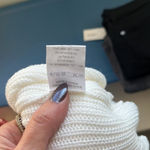 Scoop Neck Knit Sweater Tank Top Tunic in White Size Large Photo 8