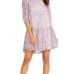 BB Dakota Steve Madden Free Spirit Floral Shift Dress Loose Fit Puff Sleeves S Black Photo 8