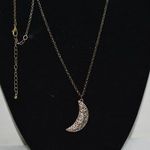 Source Unknown Conteporary Brass Engraved Half Moon Link Chain Charming Relaxed Necklace Photo 0