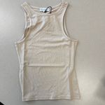 We Wore What  Beige Ribbed Crewneck Tank - Small - NWT Photo 0