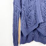 Anthropologie Pilcro Open Stitch Single Button Cardigan XS Blue Photo 4