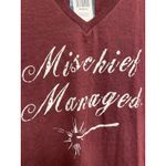 Harry Potter Tee T-Shirt Women 3XL Mischief Managed Short Sleeve Burgundy New Photo 1