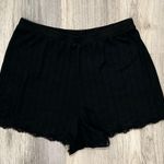 Abercrombie & Fitch  Black Ribbed Lounge Pajama Shorts Sleepwear Lace Trim Size S Photo 0