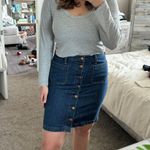 J.Crew  Denim Midi Button Up Skirt Photo 0